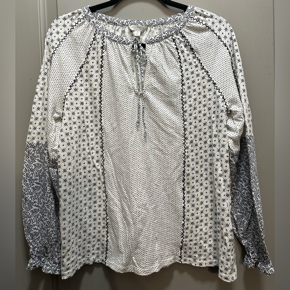 Lucky Brand Size M Cotton Long Sleeve Blouse EUC